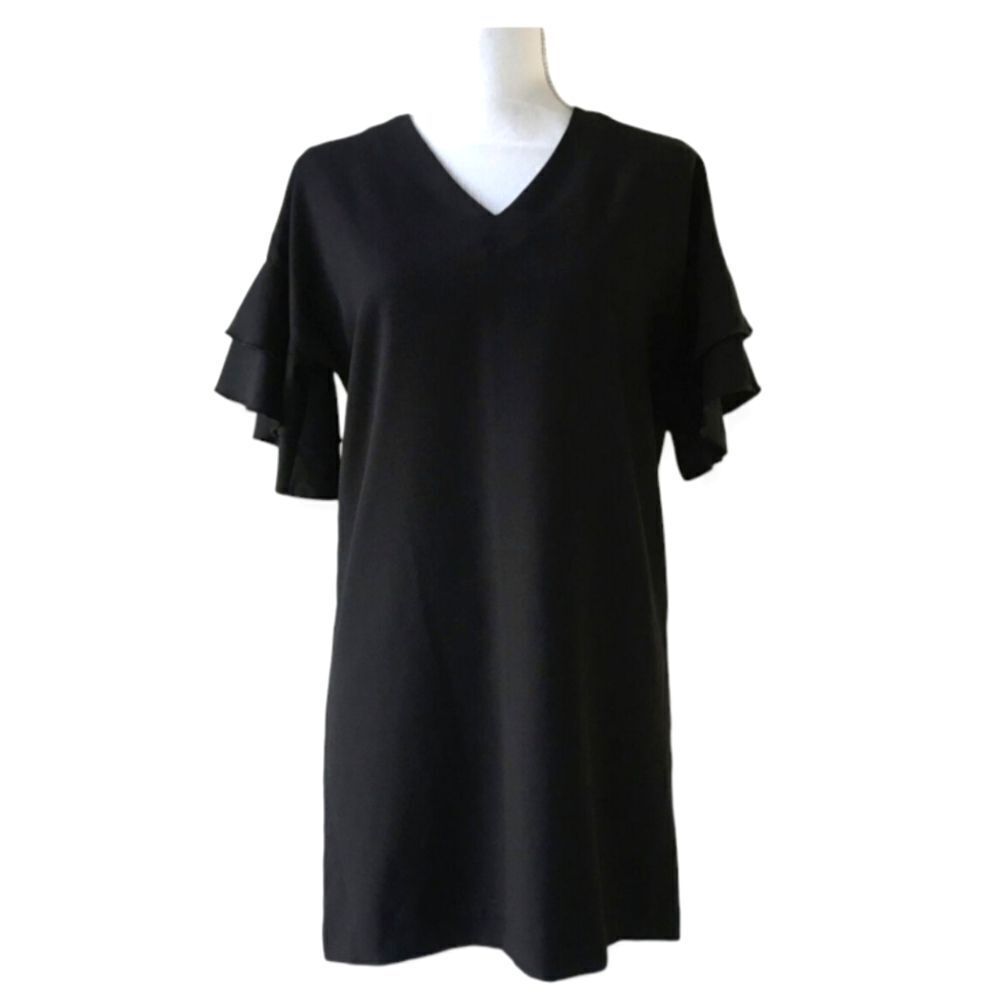 EC BANANA REPUBLIC V-NECK SHIFT DRESS W/BELL SLEEVES SZ.0P